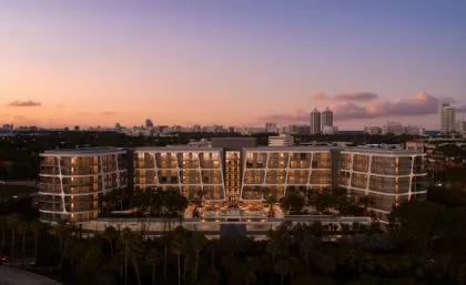 Building exterior at Dusk