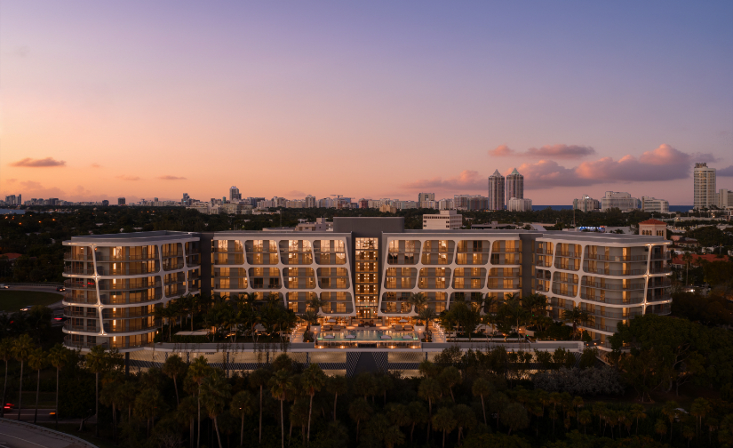 Building exterior at Dusk